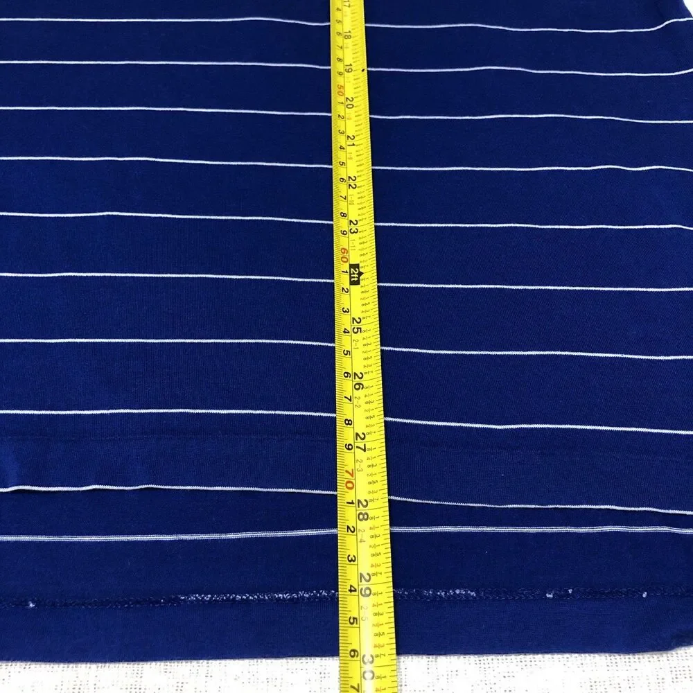 Polo Golf Ralph Lauren Shirt Men XL Blue White Striped Pima Cotton Golf Preppy